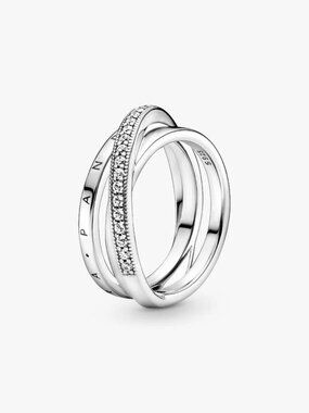 Pandora Crossover Pav�� Triple Band Ring